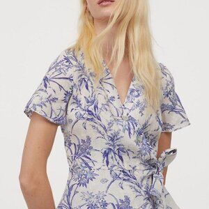 H&M Linen Floral Blouse